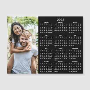 Calendrier 2026 Classique Photo Moderne Aimant