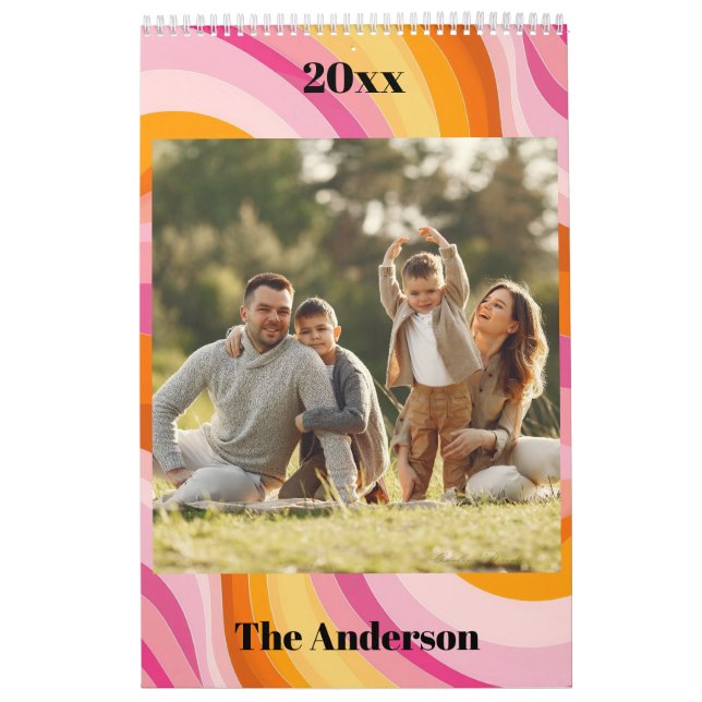 Calendrier 2026 Custom Family Photo Vintage 70s (Protection)