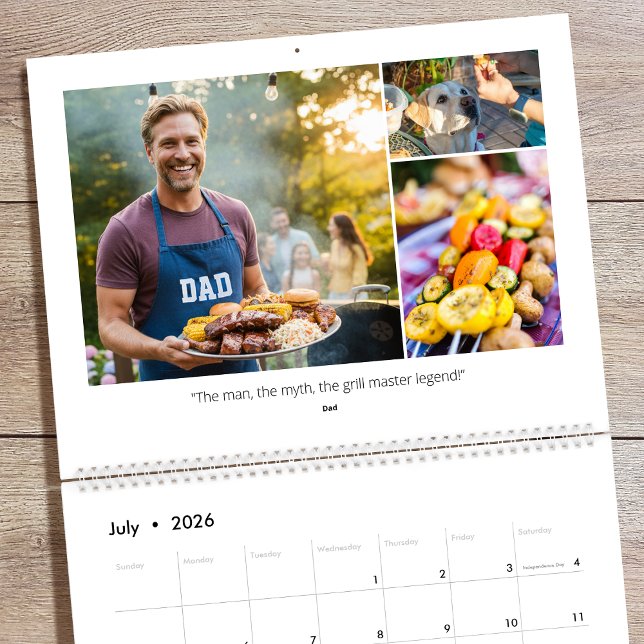 Calendrier 2026 Custom Photo Family Quotes & Funny Sayings (Créateur téléchargé)