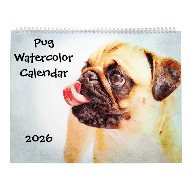 Calendrier 2026 Cute Pug Dog Mama Mom Owner Pug Lovers Gift (Protection)