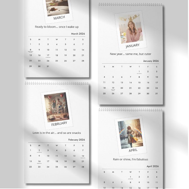 Calendrier 2026 de citations élégantes avec photo (Créateur téléchargé)
