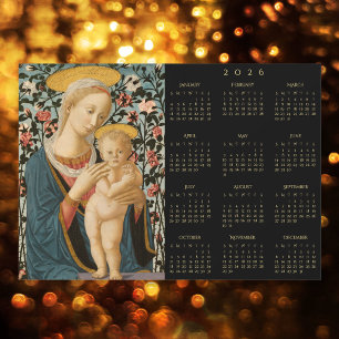 Calendrier 2026 de la Madone et de l'Enfant Jésus 