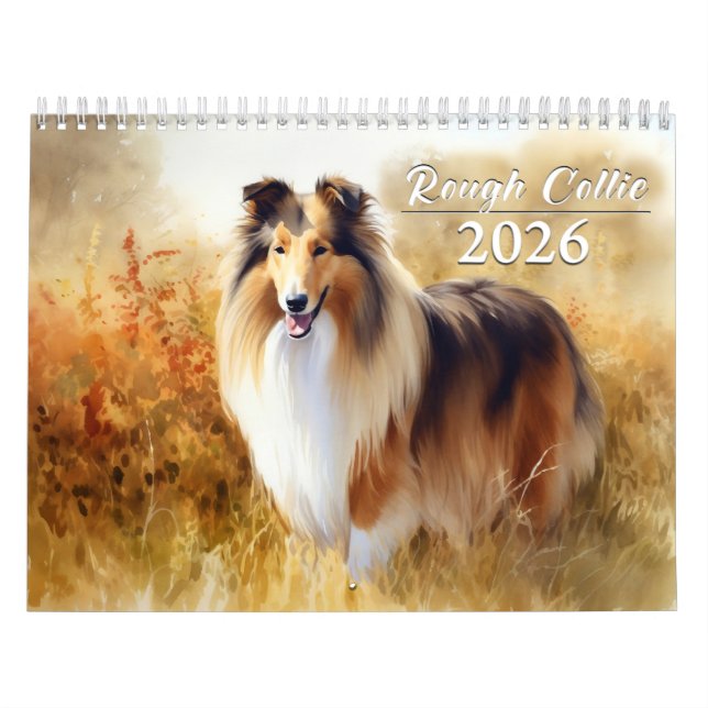 Calendrier 2026 des collies rugueuses (Protection)