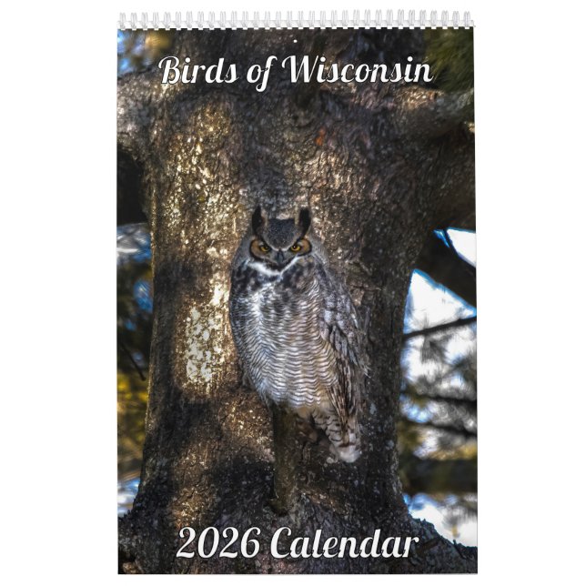 Calendrier 2026 des oiseaux du Wisconsin (Protection)