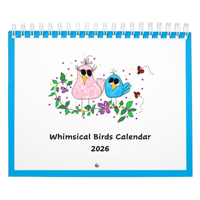Calendrier 2026 des oiseaux fantaisistes . . . (Protection)