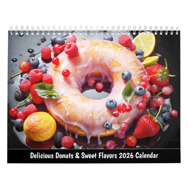 Calendrier 2026 Donuts Délicieux & Saveurs Sucrées (Protection)