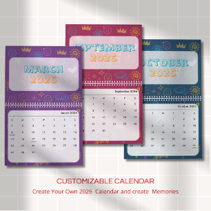 Calendrier 2026 Doodle Mignon Clair