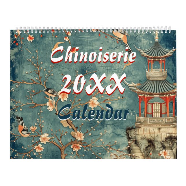 Calendrier 2026 elegant chinoiserie wall  (Protection)