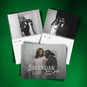 Calendrier 2026 Élégant Mariage Photo Jeunes Mariés Moderne
