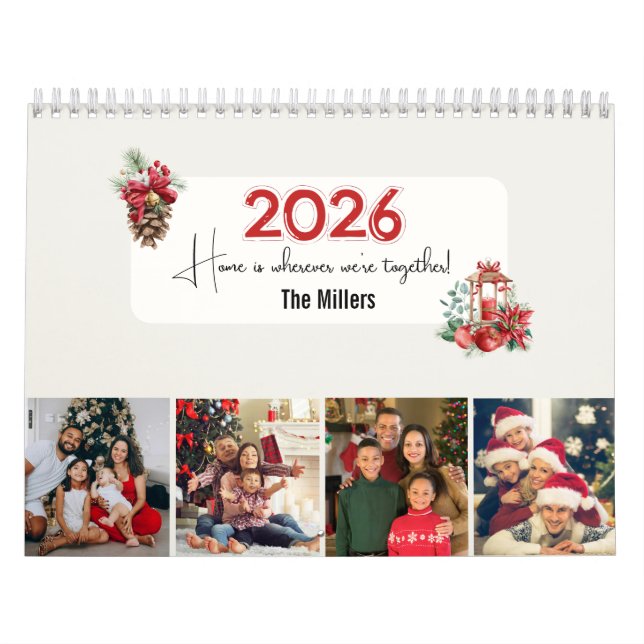 Calendrier 2026 Family Photo Collage Calendar Christmas Gift (Protection)