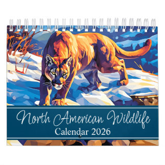 Calendrier 2026 Faune de l'Amérique du Nord - Deux pages Peti