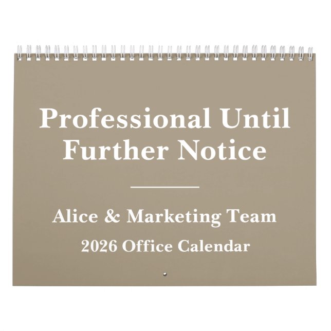 Calendrier 2026 Funny Office Minimalist Humor (Protection)