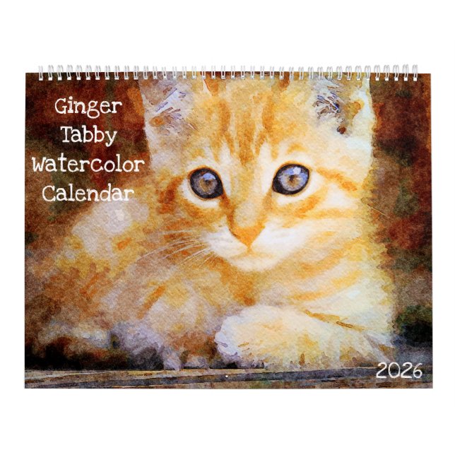 Calendrier 2026 Ginger Tabby Cat Lover Owner Marmalade Cat (Protection)