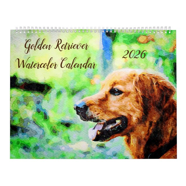 Calendrier 2026 Golden Retriever Dogs Golden Owner gift (Protection)