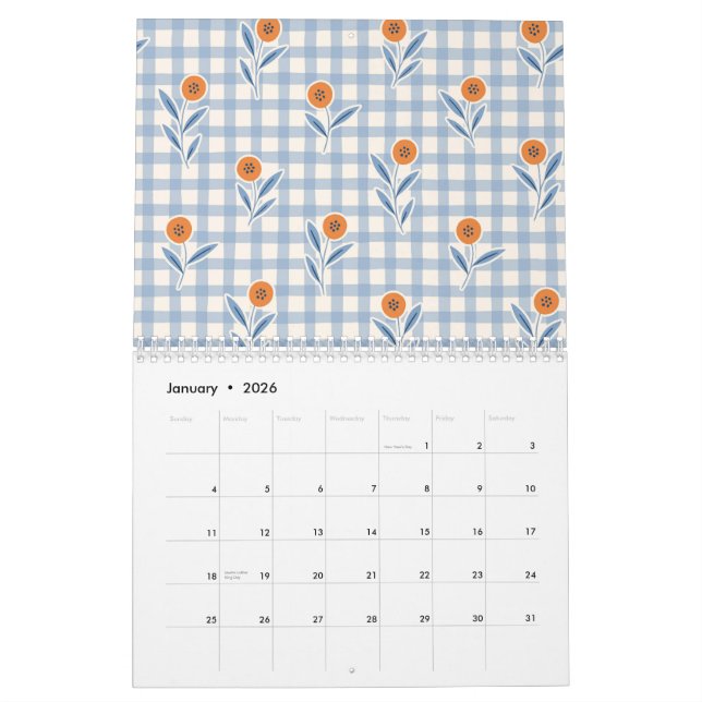 Calendrier 2026 Grandmillenial Pastel Floral Art Calendar (Jan 2026)
