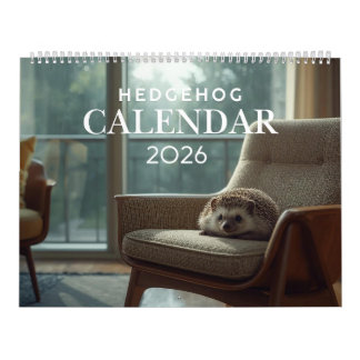 Calendrier 2026 Hedgehog Wall Calendar | 12 Month