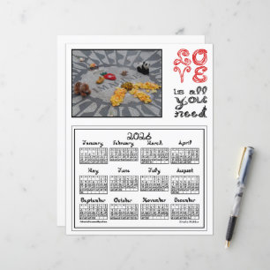 Calendrier 2026 Imagine Peace Photo Love Police de