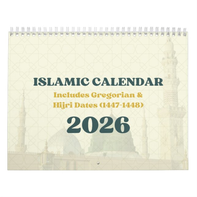 Calendrier 2026 Islamic Hijri Calendar | Gregorian + Hijri (Protection)