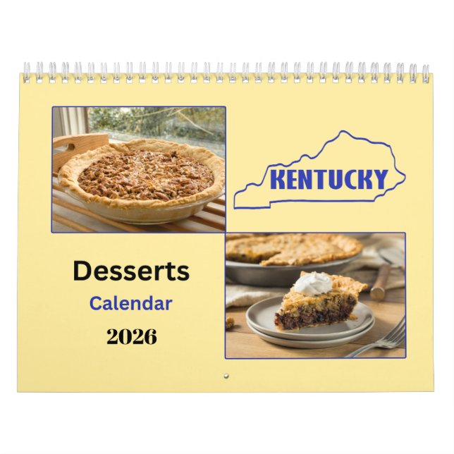 Calendrier 2026 Kentucky Desserts 12 Month Calendar (Protection)