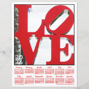 Calendrier 2026 LO VE Love Park Photo Tissu Fonte
