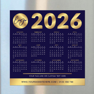 Calendrier 2026 Logo Entreprise Navy & Or Entrepri