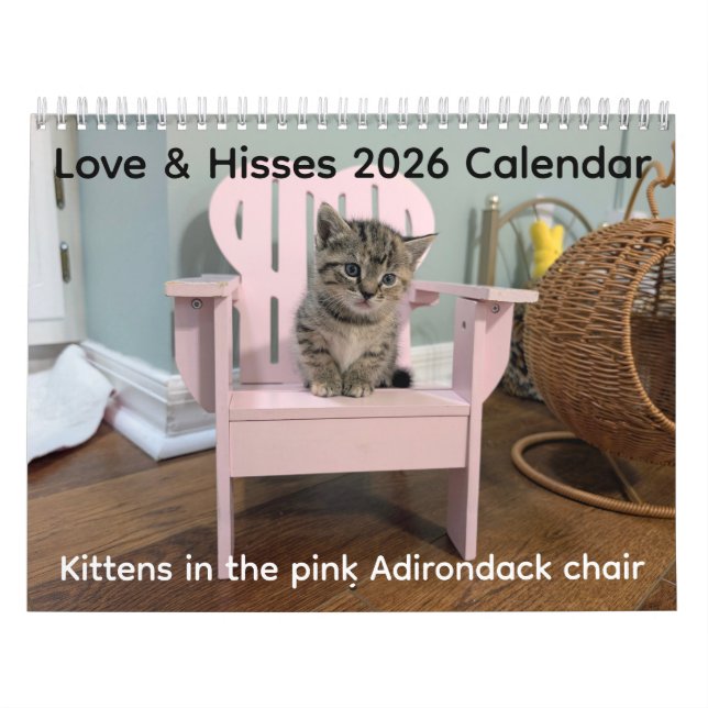 Calendrier 2026 Love & Hisses - l'Adirondack rose (Protection)