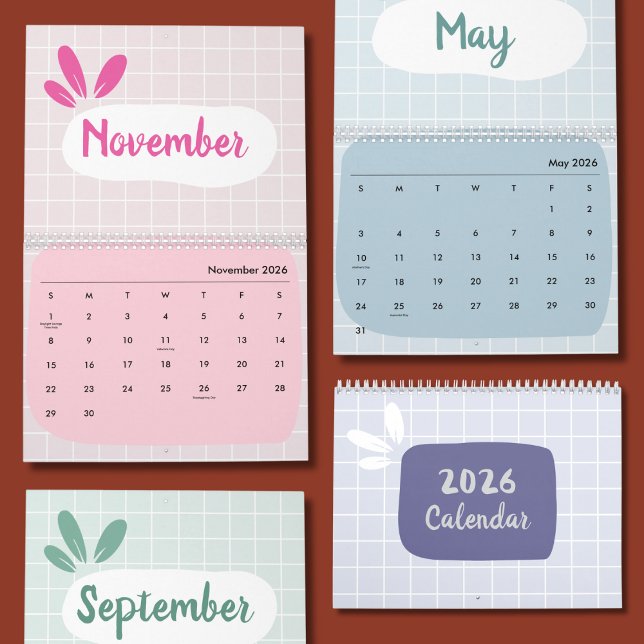 Calendrier 2026 Mignon et Coloré (Créateur téléchargé)