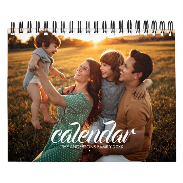 Calendrier 2026 Modern Create Your Own Custom Family Photo  (Protection)