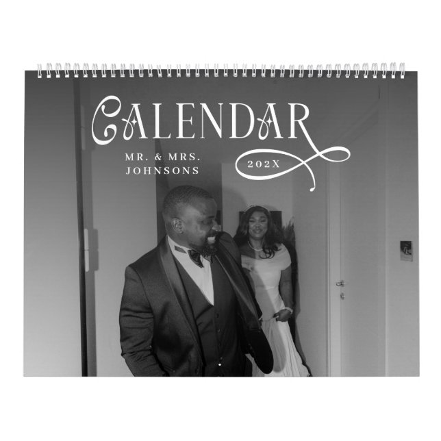 Calendrier 2026 Modern Elegant Wedding 14 Photos Newlyweds (Protection)