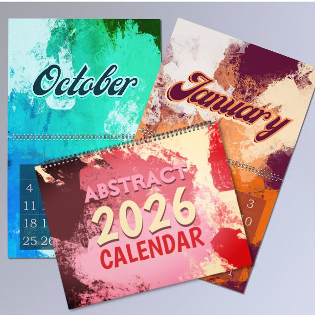 Calendrier 2026 moderne abstrait coloré rétro  (Créateur téléchargé)