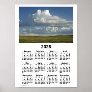 Calendrier 2026 Nebraska Sandhills par Janz Poster