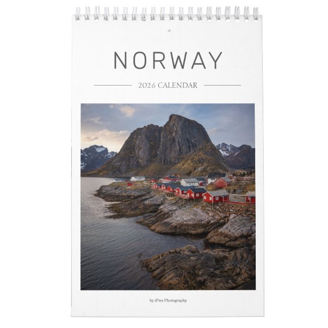 Calendrier 2026 Norvège photo paysage (Protection)