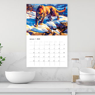 Calendrier 2026 Page unique de la faune nord-américaine