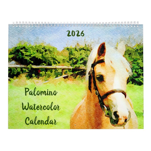 Calendrier 2026 Palomino Horses Ponies Owners Lovers Gift (Protection)