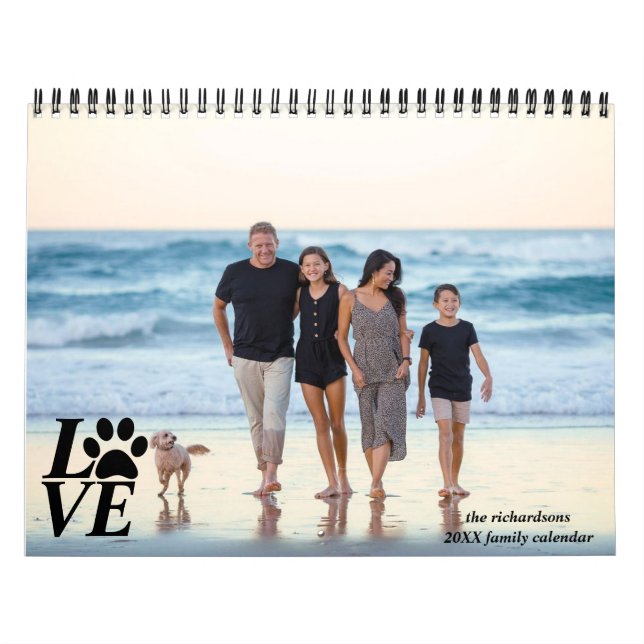 Calendrier 2026 Personalized Dog & Family Photo Moments  (Protection)
