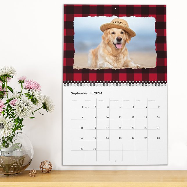 Calendrier 2026 Personnalisé Chien Photos Animaux de compagni (Créateur téléchargé)