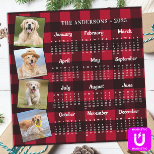 Calendrier 2026 Personnalisé Red Plaid Photos d'an
