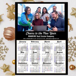 Calendrier 2026 Photo d'affaires simple noir magné