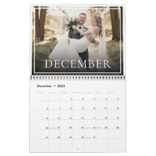 Calendrier 2026 Photo de mariage personnalisé Nouvellement ma