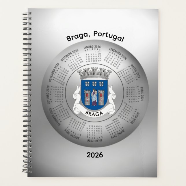 Calendrier 2026 Planificateur Argent Braga Portuga (Devant)
