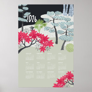 Calendrier 2026 Poster Jardin Japonais