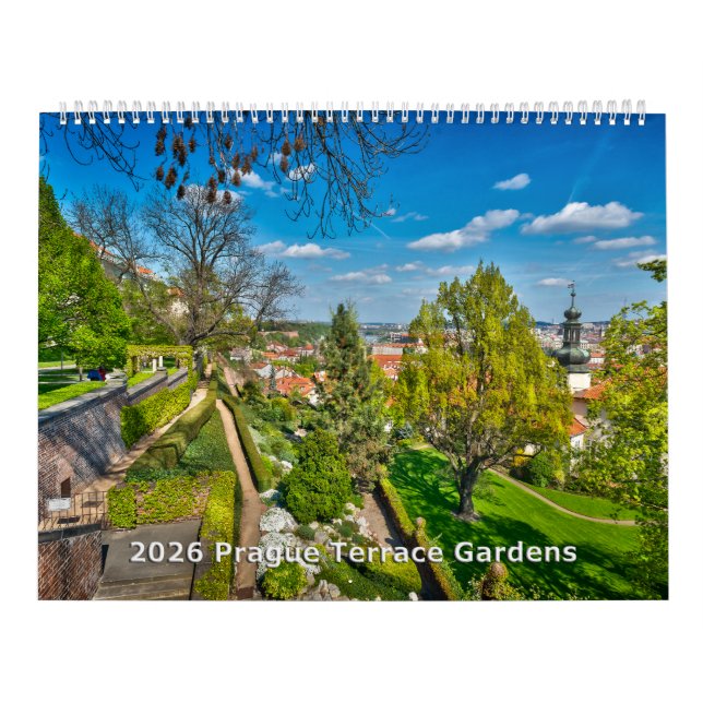 Calendrier 2026 Prague - Jardins de la Terrasse (Protection)