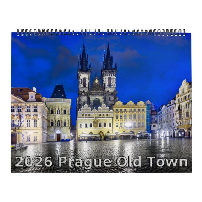 Calendrier 2026 Prague Old Town at Night Calendar (Protection)