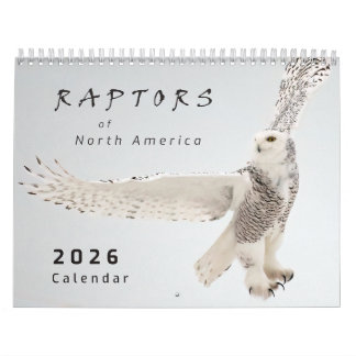 Calendrier 2026 Raptors of North America Bid Photo Calendar