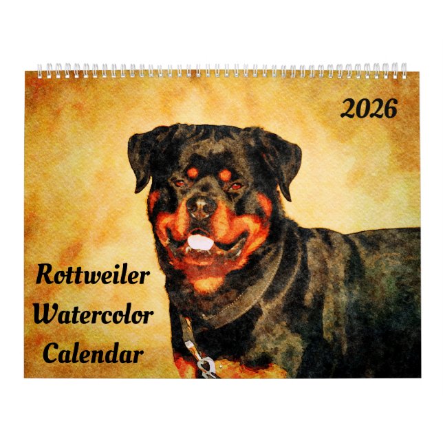 Calendrier 2026 Rottweiler Dog Rottie Mama Owner Lover Gift (Protection)