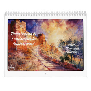 Calendrier 2026 Scènes bibliques et paysages 12 mois