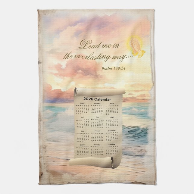 Calendrier 2026 Serviette Inspirant Psaume 139 (Vertical)