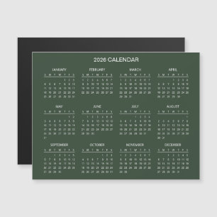 Calendrier 2026 Simple mais Élégant   Aimant