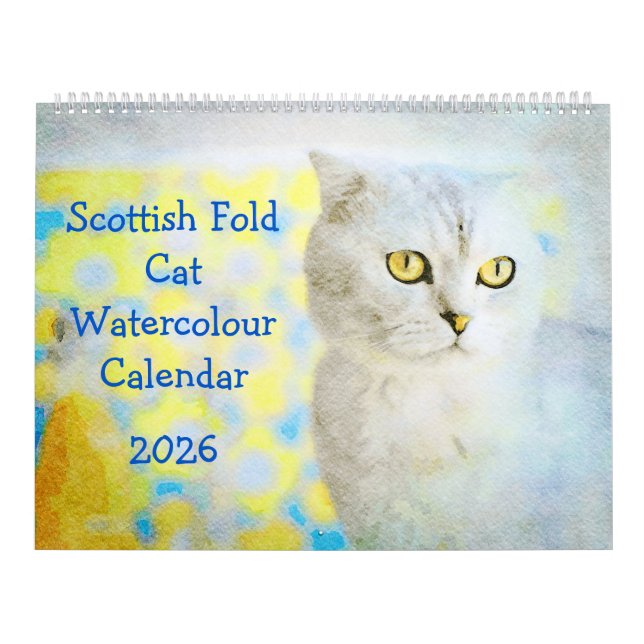 Calendrier 2026 Sweet Scottish Fold Cat Lover Owners Gift (Protection)