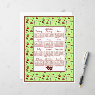 Calendrier 2026 Tissu Police Chinois Favoris Jade